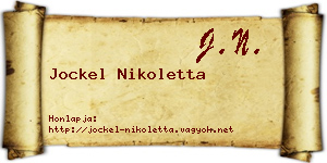 Jockel Nikoletta névjegykártya